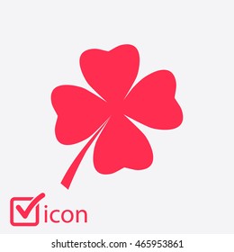 Leaf clover sign icon. Saint patrick symbol. Ecology concept. Flat design style.