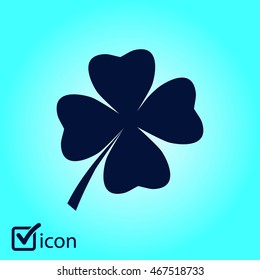 Leaf clover sign icon. Saint patrick symbol. Ecology concept. Flat design style.