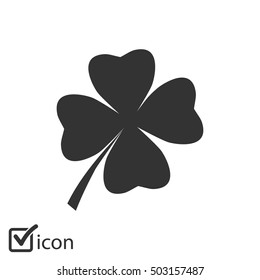 Leaf clover sign icon. Saint patrick symbol. Ecology concept. Flat design style.