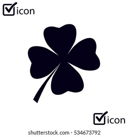 Leaf clover sign icon. Saint patrick symbol. Ecology concept. Flat design style.