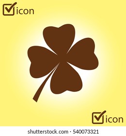 Leaf clover sign icon. Saint patrick symbol. Ecology concept. Flat design style.