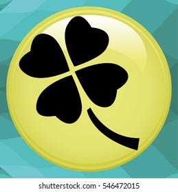 Leaf clover sign icon. Saint patrick symbol. Ecology concept. Flat design style.