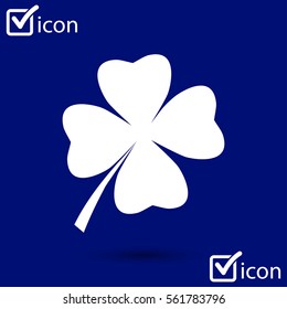 Leaf clover sign icon. Saint patrick symbol. Ecology concept. Flat design style.