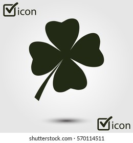 Leaf clover sign icon. Saint patrick symbol. Ecology concept. Flat design style.