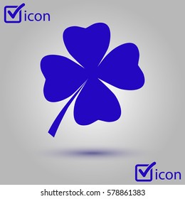 Leaf clover sign icon. Saint patrick symbol. Ecology concept. Flat design style.