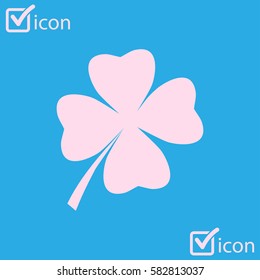 Leaf clover sign icon. Saint patrick symbol. Ecology concept. Flat design style.