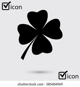 Leaf clover sign icon. Saint patrick symbol. Ecology concept. Flat design style.