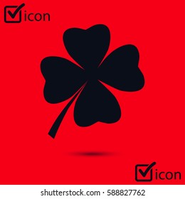 Leaf clover sign icon. Saint patrick symbol. Ecology concept. Flat design style.