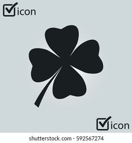 Leaf clover sign icon. Saint patrick symbol. Ecology concept. Flat design style.