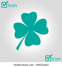 Leaf clover sign icon. Saint patrick symbol. Ecology concept. Flat design style.