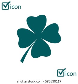 Leaf clover sign icon. Saint patrick symbol. Ecology concept. Flat design style.