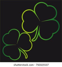 Leaf clover sign icon. Saint Patrick symbol. Ecology concept. Flat design style. 