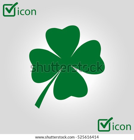 Leaf clover sign icon. Saint patrick symbol. Ecology concept. Flat design style.