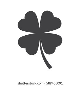 Leaf clover sign vector icon. Saint patrick symbol. Ecology concept. Flat design style.