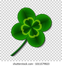 Leaf of a clover symbol of Ireland, vector illustration.