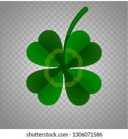 Leaf of a clover symbol of Ireland, vector illustration.