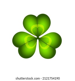 Leaf of a clover symbol of Ireland, vector illustration.
