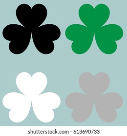 The leaf clover trefoil icon. Set icons.