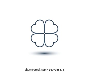 Leaf clover vector icon. Patrick symbol. Ecology concept.