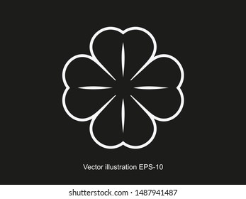 Leaf clover vector icon. Patrick symbol. Ecology concept.