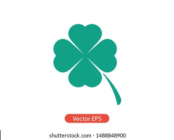 Leaf clover vector icon. Patrick symbol. Ecology concept.