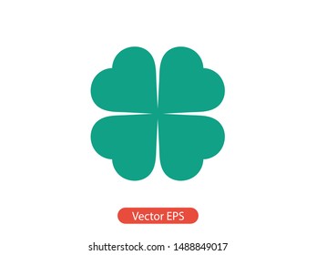 Leaf clover vector icon. Patrick symbol. Ecology concept.