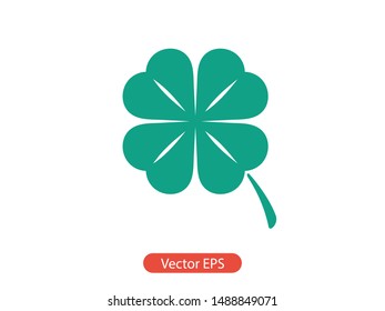 Leaf clover vector icon. Patrick symbol. Ecology concept.