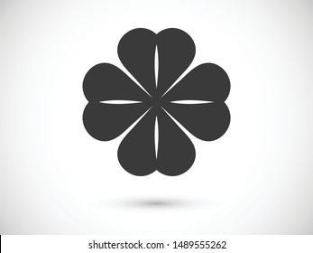 Leaf clover vector icon. Patrick symbol. Ecology concept.