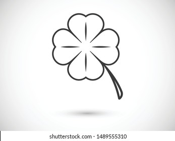 Leaf clover vector icon. Patrick symbol. Ecology concept.