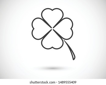 Leaf clover vector icon. Patrick symbol. Ecology concept.