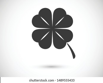 Leaf clover vector icon. Patrick symbol. Ecology concept.