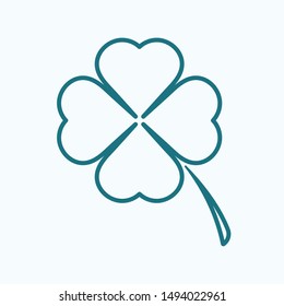 Leaf clover vector icon. Patrick symbol. Ecology concept.