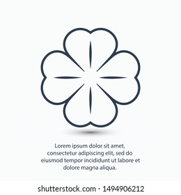 Leaf clover vector icon. Patrick symbol. Ecology concept.