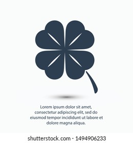 Leaf clover vector icon. Patrick symbol. Ecology concept.