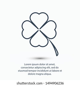 Leaf clover vector icon. Patrick symbol. Ecology concept.