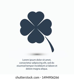 Leaf clover vector icon. Patrick symbol. Ecology concept.