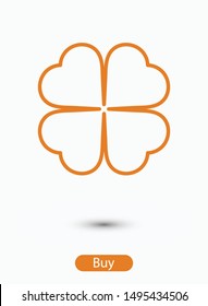 Leaf clover vector icon. Patrick symbol. Ecology concept.
