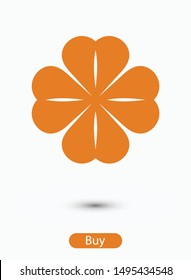 Leaf clover vector icon. Patrick symbol. Ecology concept.