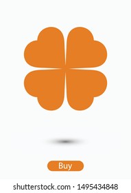 Leaf clover vector icon. Patrick symbol. Ecology concept.