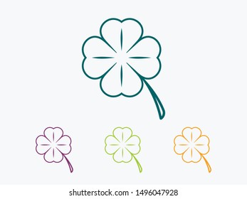 Leaf clover vector icon. Patrick symbol. Ecology concept.