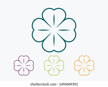 Leaf clover vector icon. Patrick symbol. Ecology concept.