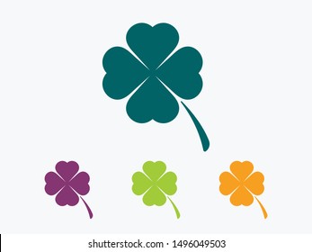 Leaf clover vector icon. Patrick symbol. Ecology concept.