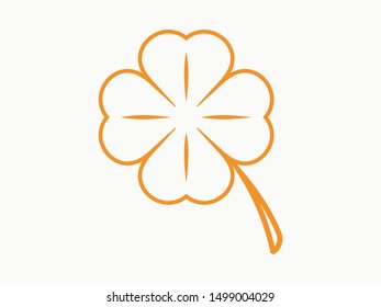 Leaf clover vector icon. Patrick symbol. Ecology concept.