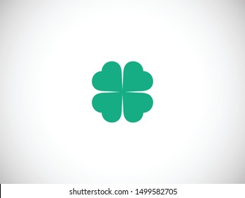 Leaf clover vector icon. Patrick symbol. Ecology concept.