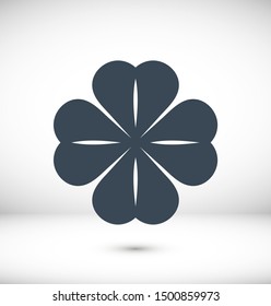 Leaf clover vector icon. Patrick symbol. Ecology concept.