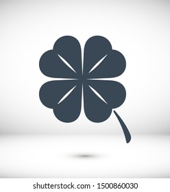 Leaf clover vector icon. Patrick symbol. Ecology concept.