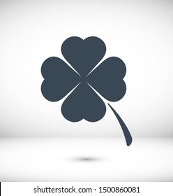 Leaf clover vector icon. Patrick symbol. Ecology concept.