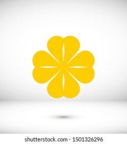 Leaf clover vector icon. Patrick symbol. Ecology concept.