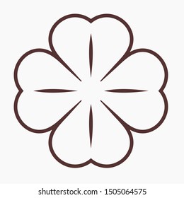 Leaf clover vector icon. Patrick symbol. Ecology concept.