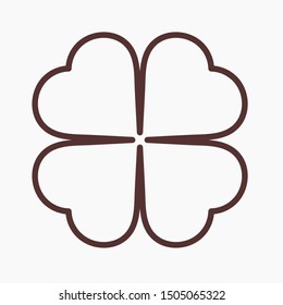 Leaf clover vector icon. Patrick symbol. Ecology concept.